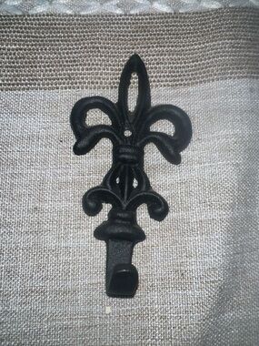 Fleur-de-Lis Decorative Wall Hook in Black - Home Accents